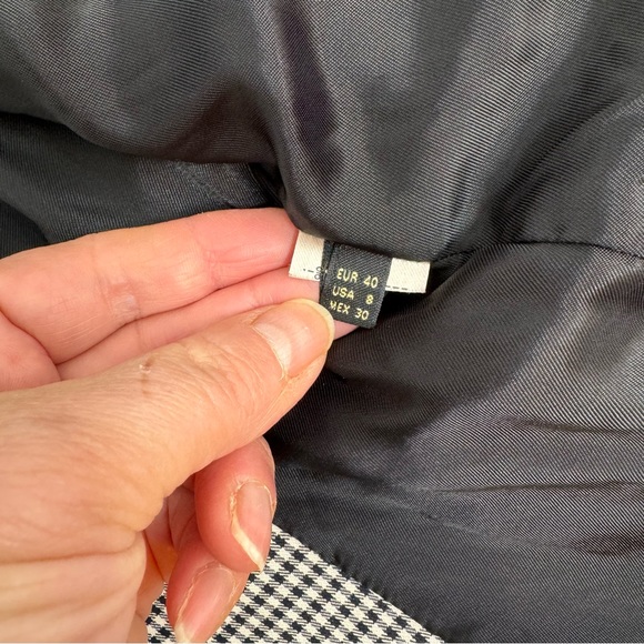 Massimo Dutti Blazer Jacket women’s 8 Black/White check Two button - Picture 7 of 10